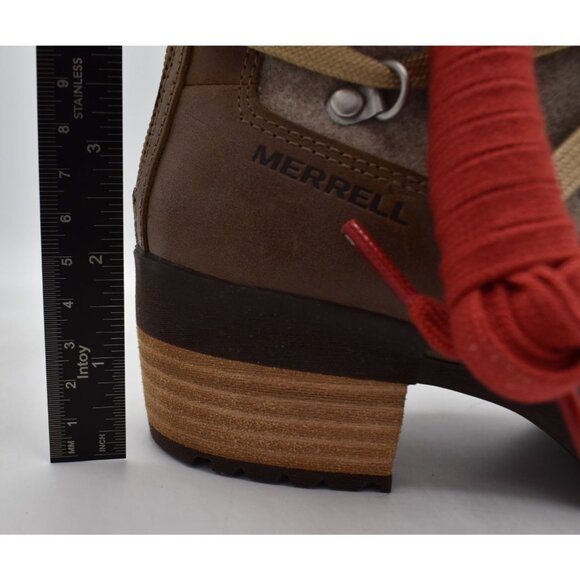 Merrell Womens Size 8.5 Shiloh II Warm Camel Leather Boots Shoes - Picture 13 of 16